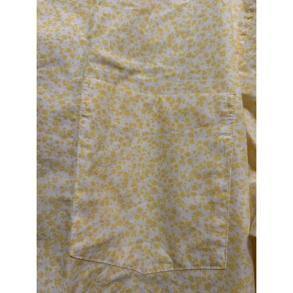 J. Crew Button Down Shirt Men's L Long Sleeve Floral Yellow White Classic Preppy
